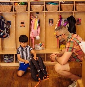 A Corlears teacher with a PreK student