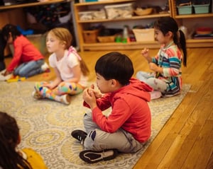 PreK students in the Spanish room