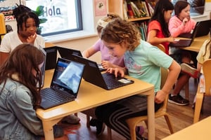 Second graders during tech time